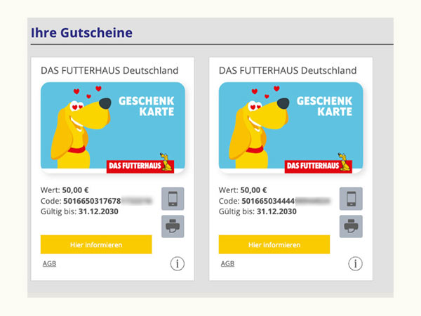 futterhaus gutscheine