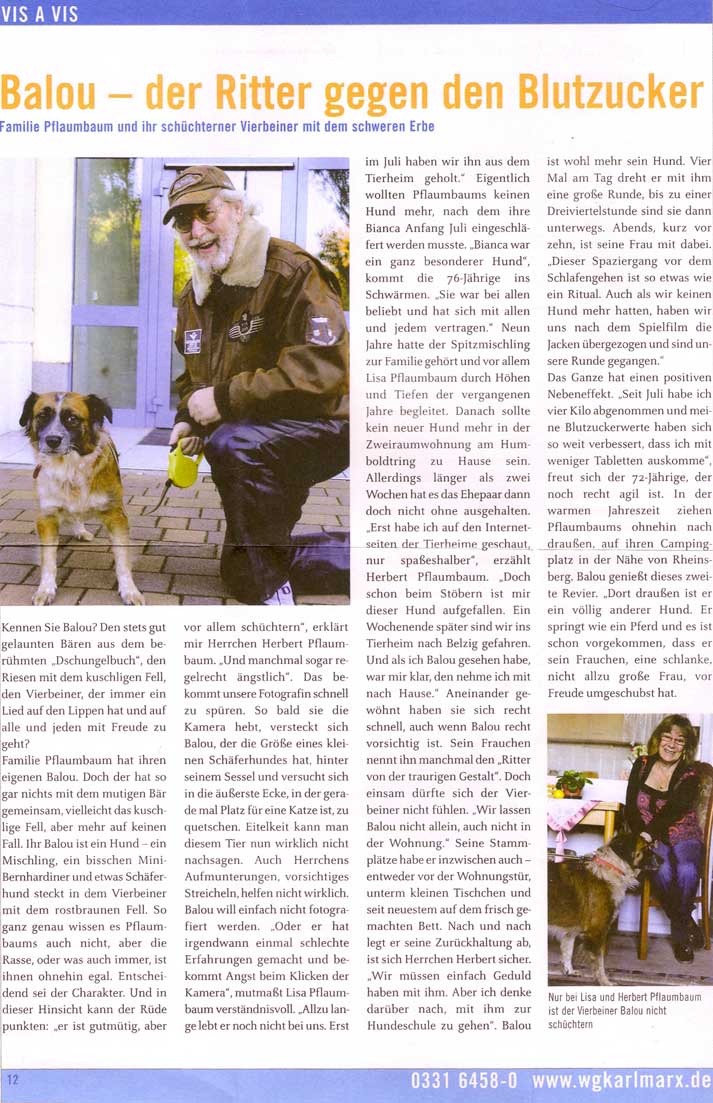 Balou in der Zeitung